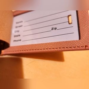 Michael Kors Pink Faux Leather Luggage Tag